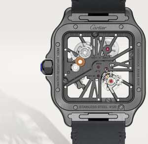 Cartier Santos de Cartier Skeleton WSSA0039 caseback view