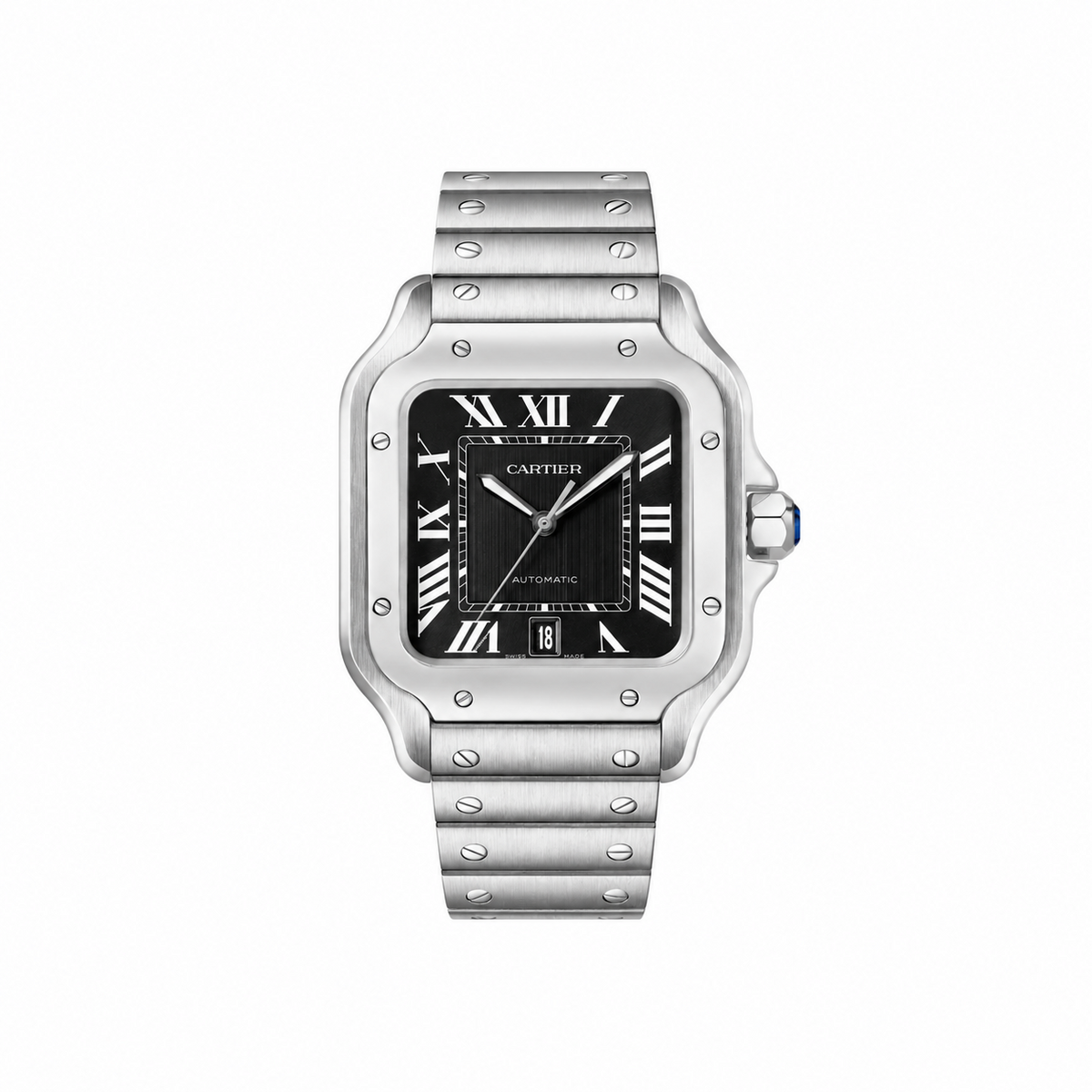 Cartier Santos WSSA0096 black dial front view